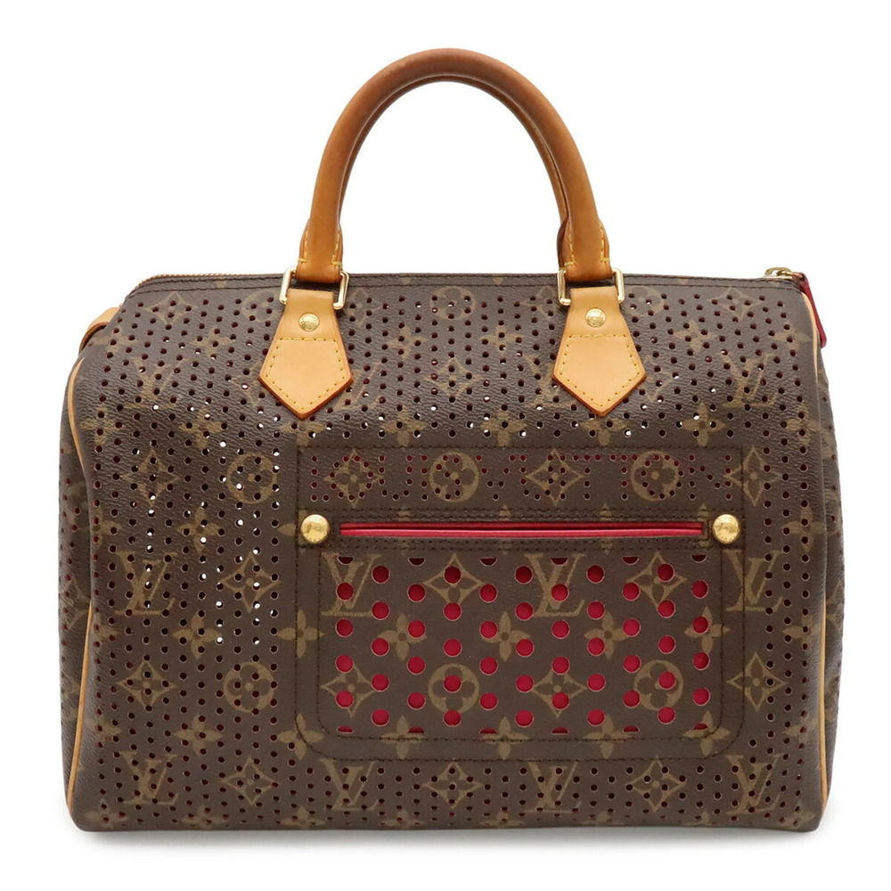 LOUIS VUITTON Louis Vuitton Monogram Perforated Speedy 30 Handbag Fuchsia Pin...
